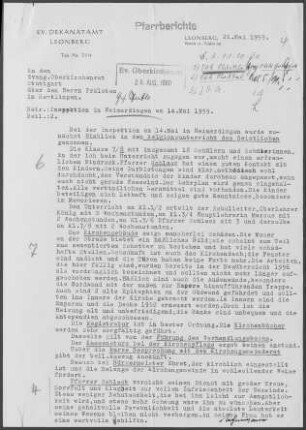 Heimerdingen: Inspektionsbericht 1959