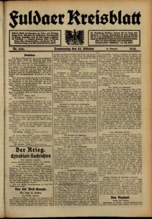 Ausgabe vom Donnerstag, den 22. Oktober 1914.
