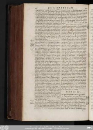 Sectio III. De qualitatibus Ministri baptizantis.