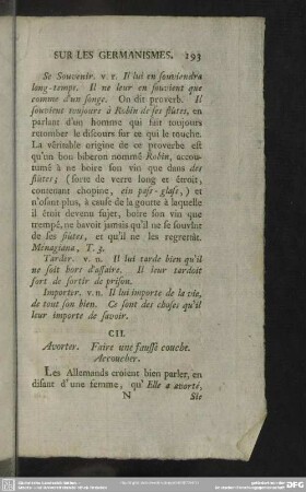 CII. Avorter. Faire une fausse couche. Accoucher