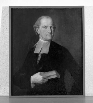 Porträt eines unbekannten Geistlichen mit Buch in der rechten Hand
