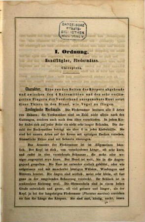 Fauna Boica : Naturgeschichte der Thiere Bayerns ; vom zoologischen, vergleichend anatomischen und ökonomischen Standpunkte, 1. Säugethiere