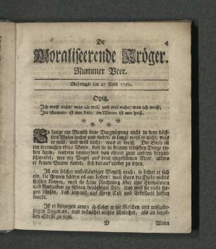 Nummer Veer. Mahndags den 27. April 1750