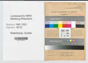 Entnazifizierung Gustav Waterkamp , geb. 09.04.1912 (Reichsbahnsekretaer)