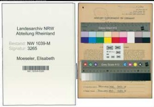 Entnazifizierung Elisabeth Moeseler , geb. 14.04.1896 (Lehrerin)