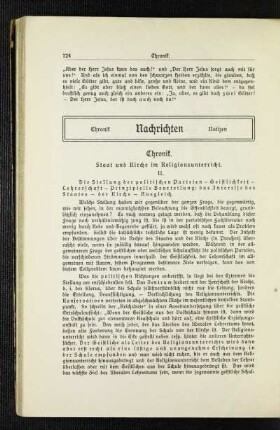 Chronik : Staat und Kirche im Religionsunterricht ; II. ; [Fortsetzung]