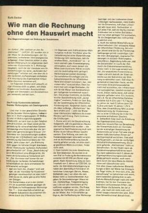 Wie man die Rechnung ohne den Hauswirt macht