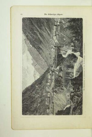Die Reußschlucht bei Göschenein mit der Gotthardbahn