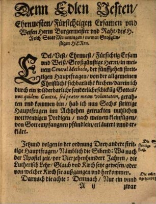 Sechs Christliche Predigen Von der Kirchen Lehr vnd Glauben der genandten Lutherischen oder Euangelischen auch seeligkeyt der Ausserwölten vnder dem Alten vnd Newen Bapstumb