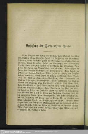 Verfassung des Norddeutschen Bundes