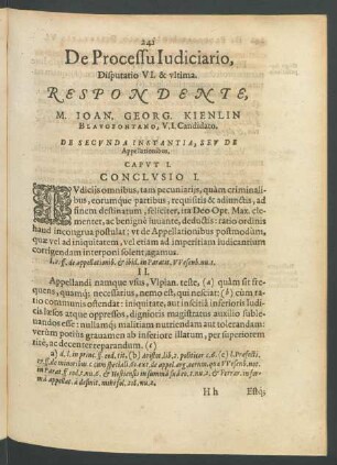 De Processu Iudiciario, Disputatio VI. & ultima.