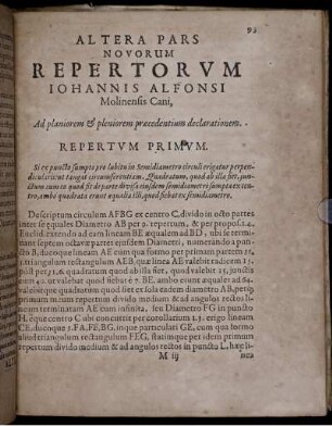 Altera pars. Novorum Repertorum Iohannis Alfonsi.
