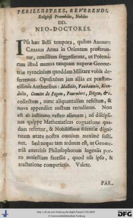 Perillustres, Reverendi, Religiosi Praenobiles, Nobiles DD. Neo-Doctores.