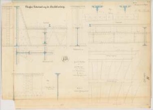 Chaussee-Überbrückung bei Charlottenburg Monatskonkurrenz Februar 1863: Konstruktionsdetails; 2 Maßstabsleisten