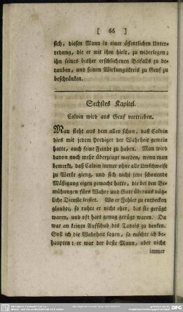 Sechstes Kapitel. Calvin wird aus Genf vertrieben