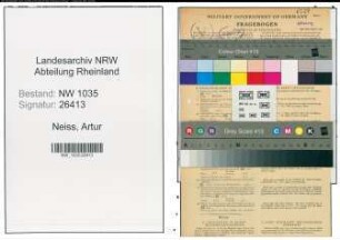 Entnazifizierung Artur Neiss , geb. 15.07.1914 (Kaufmaennischer Angestellter)