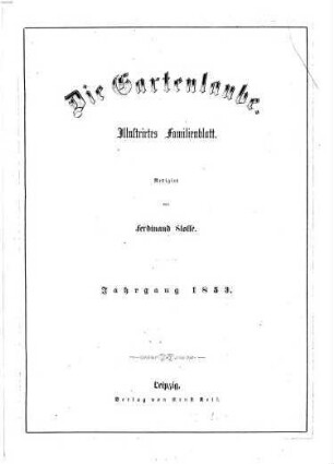 Die Gartenlaube : illustrirtes Familienblatt. 1853