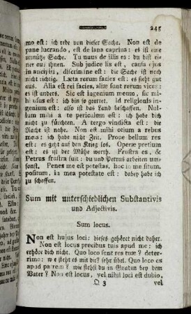 Sum mit unterschiedlichen Substantivis und Adjectivis.