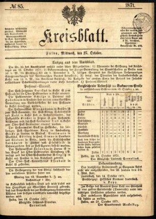 Ausgabe vom Mittwoch, den 25. Oktober 1871.