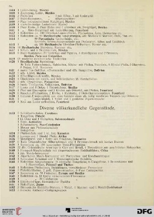 Diverse völkerkundliche Gegenstände (Nr. 1633-1667)