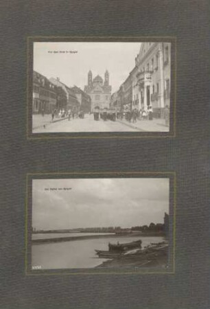 oben: "Vor dem Dom in Speyer" unten: "Der Hafen von Speyer"