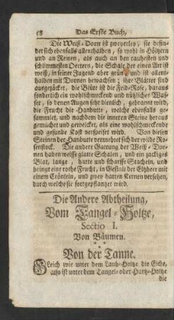 Die Andere Abtheilung, Vom Tangel-Holtze,
