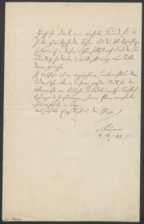 Friedrich von Raumer, Brief