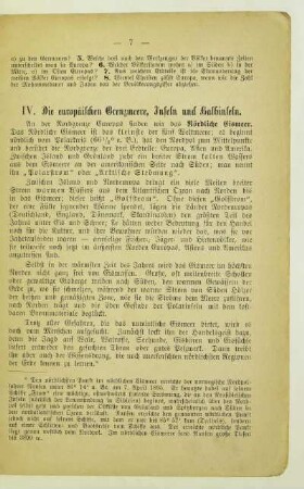 IV. Die europäischen Grenzmeere, Inseln und Halbinseln