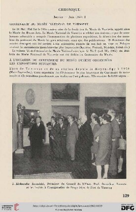 Chronique (Janvier-Juin 1962: I)