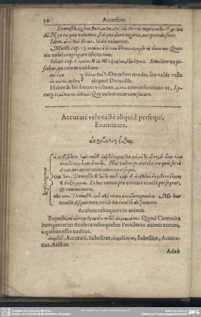 Accurare vel exacte aliquid persequi, Examinare