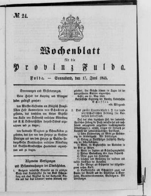 Nr. 24, Ausgabe vom 17. Juni 1843