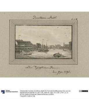 Dorotheen-Stadt. Ein Theil des Schiffbauerdammes und der Weidendammer Brükke. Im Jahr 1796.
