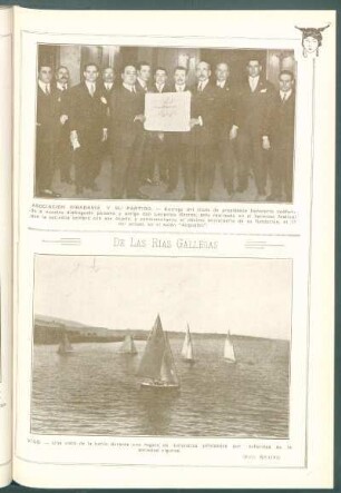 De Las Rías Gallegas : Vigo. - Una vista de la bahía durante una regata de balandros piloteadas por señoritas de la sociedad viguesa.