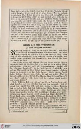 Marie von Ebner-Eschenbach: zu ihrem achtzigsten Geburtstag