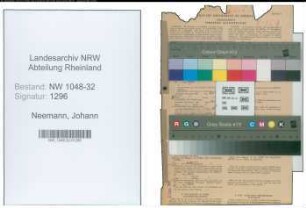 Entnazifizierung Johann Neemann , geb. 24.02.1887 (Angestellter)