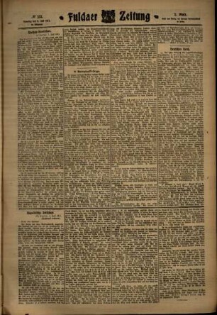 Zweite Ausgabe vom Samstag, den 08. Juli 1911.