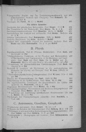 C. Astronomie, Geodäsie, Geophysik