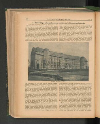 La Bibliothèque allemande comme archive de la littérature allemande.