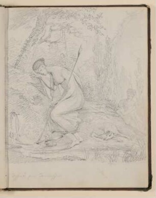 Schlafende Diana [aus einem Skizzenbuch von unbekannter Hand, evtl. des Louis Thomassin]