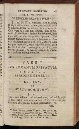 Pars I. Ivs Romanvm Privatvm.