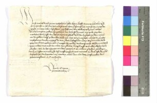 Ulrich Graf von Württemberg an Graf Kraft von Hohenlohe: Schuld gegen Wilhelm von Vellberg; aufgedr. Siegel.