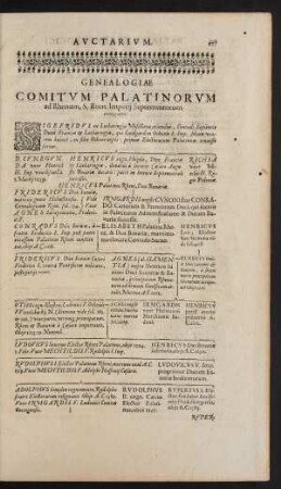 Genealogiae Comitum Palatinorum ad Rhenum, ...