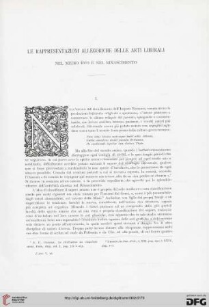 5: Le rappresentazioni allegoriche delle arti liberali nel medio evo e nel rinascimento, [1]