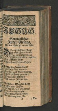 Sonntäglicher Jubel-Gesang. [u. a.]