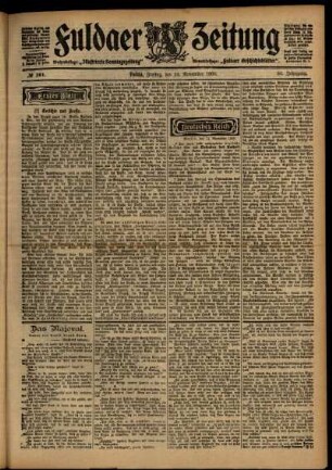 Erste Ausgabe vom Freitag, den 13. November 1903.
