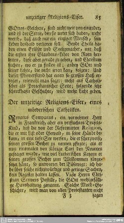 Der unzeitige Religions-Eifer, eines mörderischen Catholiken