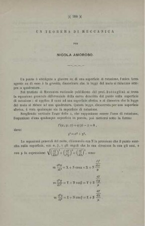 Un teorema di meccanica.