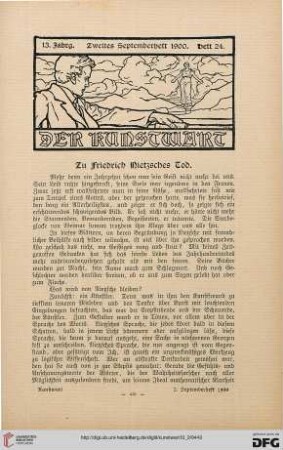 Zu Friedrich Nietzsches Tod