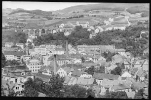 Blick auf Sebnitz mit Eisenbahnviadukt