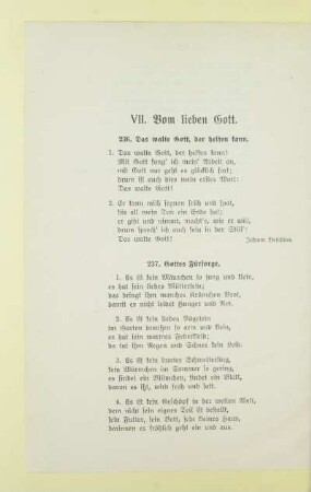 VII. Vom lieben Gott